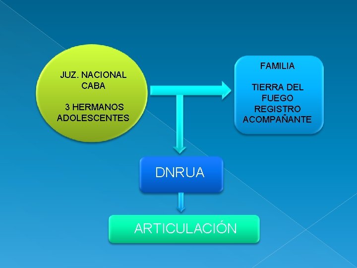 FAMILIA JUZ. NACIONAL CABA TIERRA DEL FUEGO REGISTRO ACOMPAÑANTE 3 HERMANOS ADOLESCENTES DNRUA ARTICULACIÓN