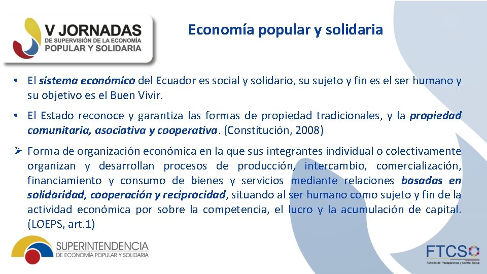 Sistema econmico social y solidario Economa popular y