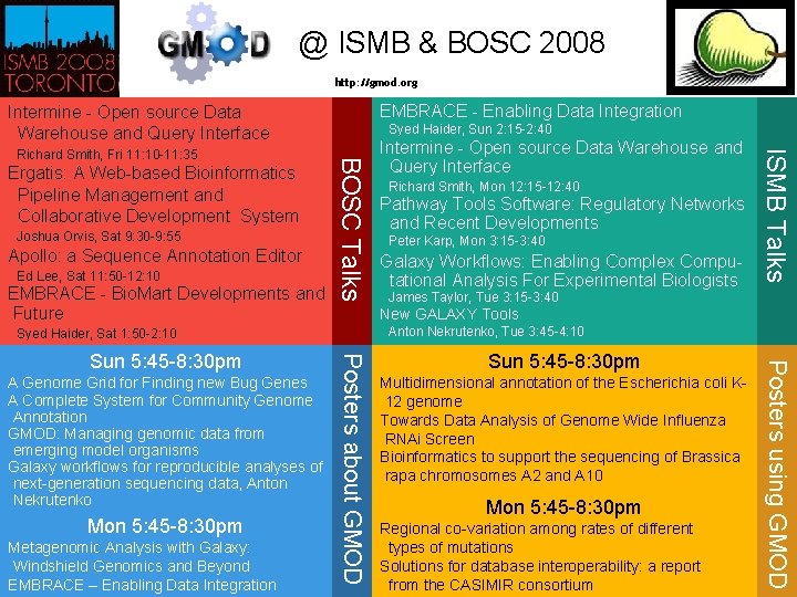 @ ISMB & BOSC 2008 http: //gmod. org EMBRACE - Enabling Data Integration Intermine