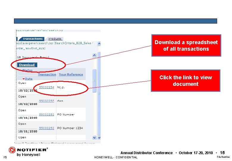 Download a spreadsheet of all transactions Click the link to view document Annual Distributor