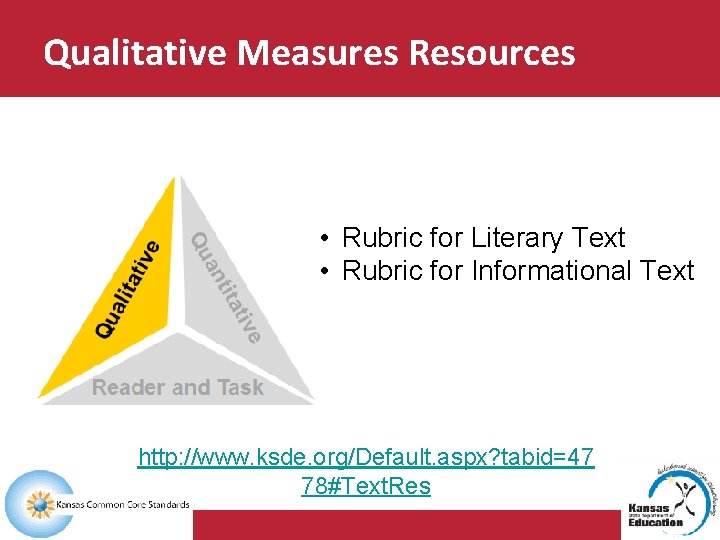 Qualitative Measures Resources • Rubric for Literary Text • Rubric for Informational Text http: