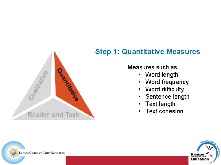 Step 1: Quantitative Measures such as: • Word length • Word frequency • Word