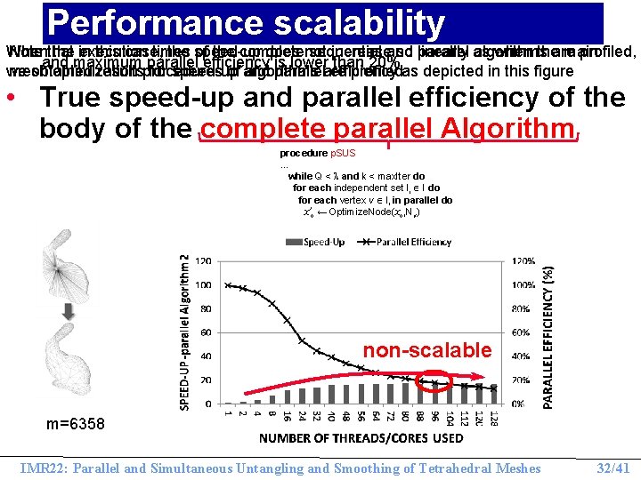 Performance scalability When the execution times of the complete sequential and parallel algorithms are