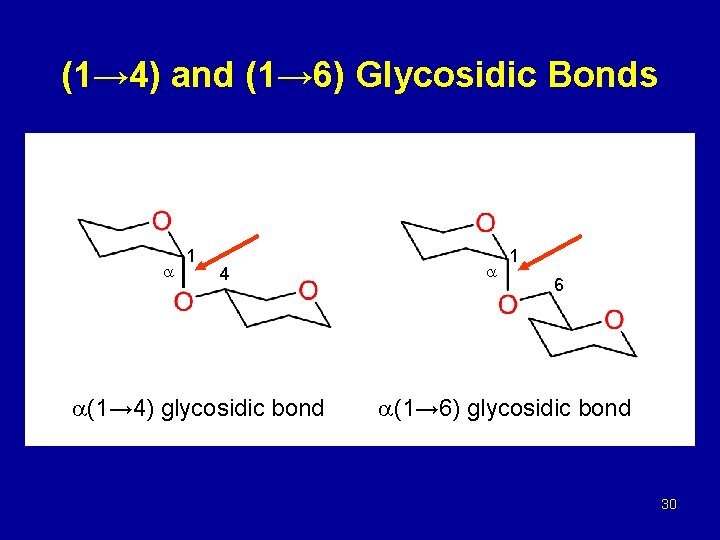 (1→ 4) and (1→ 6) Glycosidic Bonds 1 4 (1→ 4) glycosidic bond 1