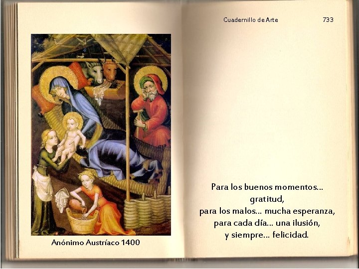 Cuadernillo de Arte Anónimo Austríaco 1400 733 Para los buenos momentos… gratitud, para los