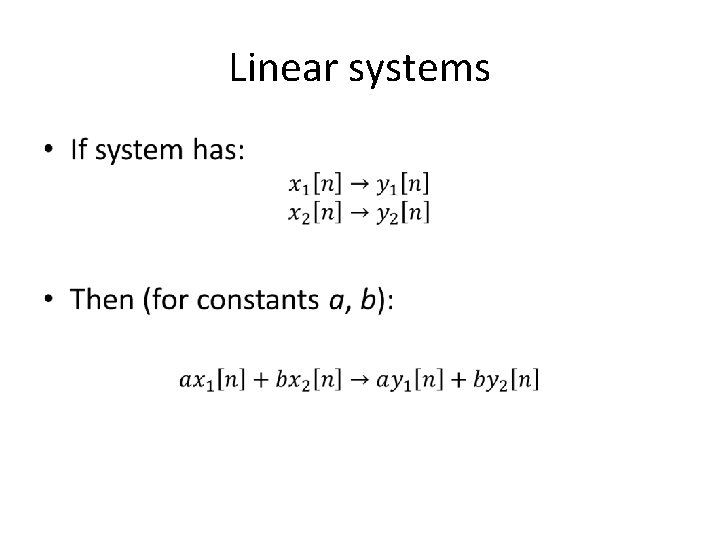 Linear systems • 