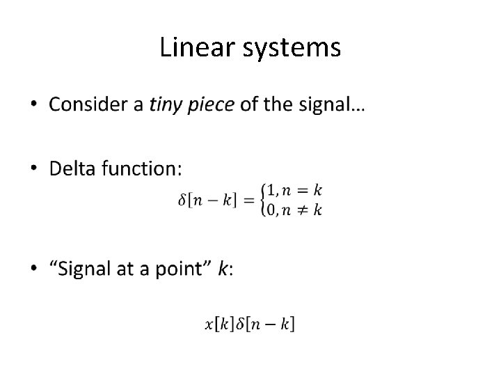 Linear systems • 