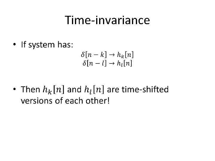Time-invariance • 