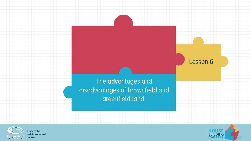 Lesson 6 The advantages and disadvantages of brownfield and greenfield land. Produced in collaboration