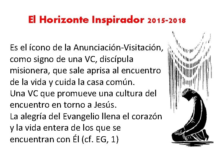 El Horizonte Inspirador 2015 -2018 Es el ícono de la Anunciación-Visitación, como signo de