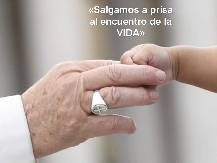  «Salgamos a prisa FRANCISCOal. NOS PREGUNTA: encuentro de la VIDA» «¿Qué tipo de