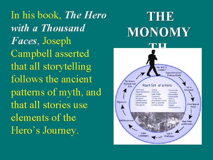 In his book, The Hero with a Thousand Faces, Joseph Campbell asserted that all