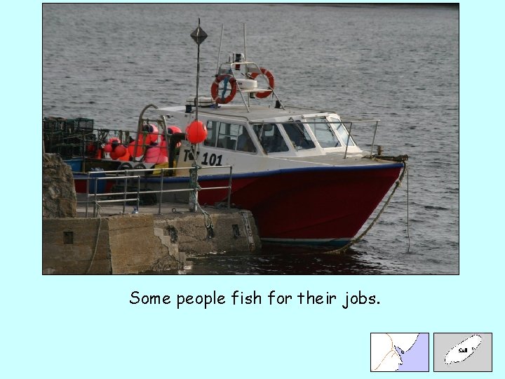 Some people fish for their jobs. 