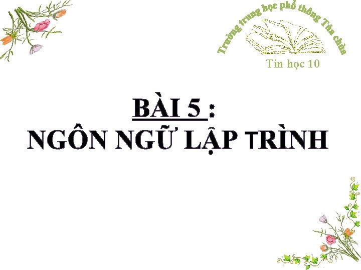 Tin học 10 BÀI 5 : NGÔN NGỮ LẬP TRÌNH 