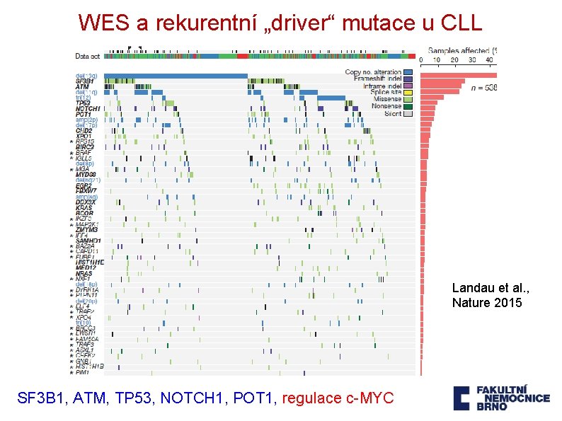 WES a rekurentní „driver“ mutace u CLL Landau et al. , Nature 2015 SF