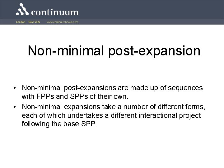 Non-minimal post-expansion • Non-minimal post-expansions are made up of sequences with FPPs and SPPs