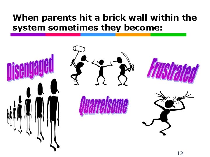 When parents hit a brick wall within the system sometimes they become: 12 