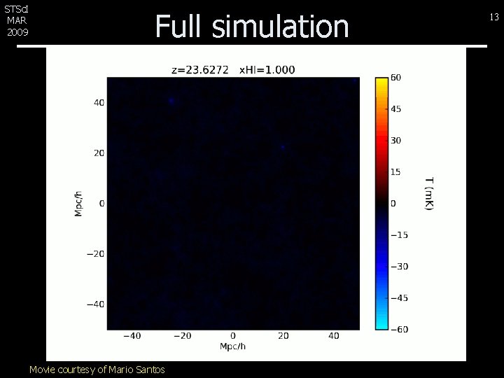 STSc. I MAR 2009 Full simulation Movie courtesy of Mario Santos 13 