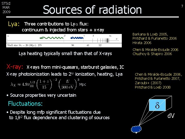 STSc. I MAR 2009 Sources of radiation Lya: Three contributions to Ly flux: continuum