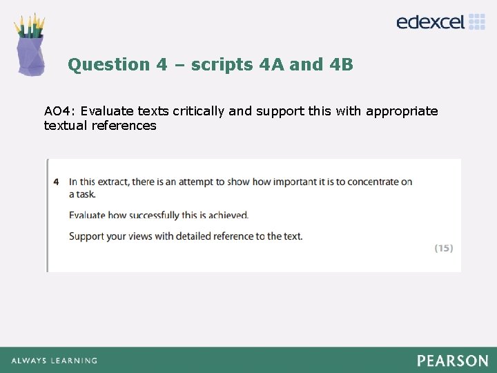 Question – scripts 4 A and 4 B style Click to 4 edit Master