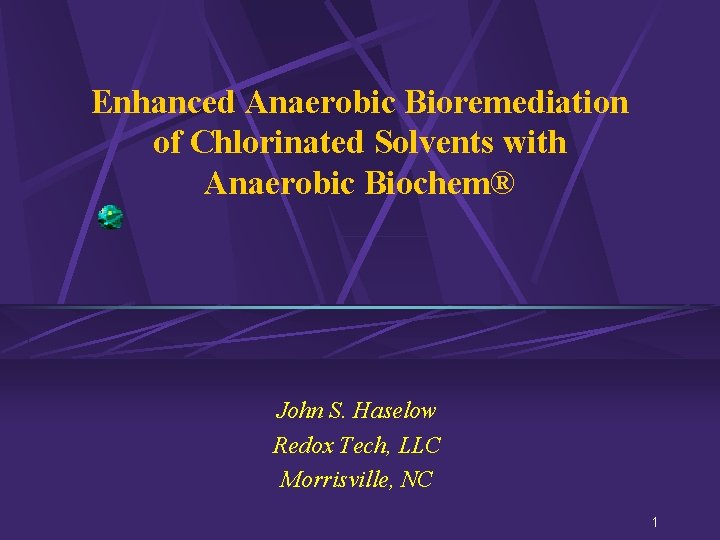 Enhanced Anaerobic Bioremediation of Chlorinated Solvents with Anaerobic Biochem® John S. Haselow Redox Tech,