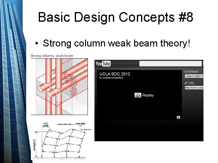 Basic Design Concepts #8 • Strong column weak beam theory! 