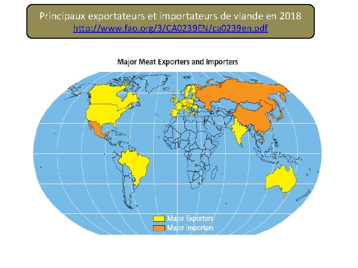 Principaux exportateurs et importateurs de viande en 2018 http: //www. fao. org/3/CA 0239 EN/ca