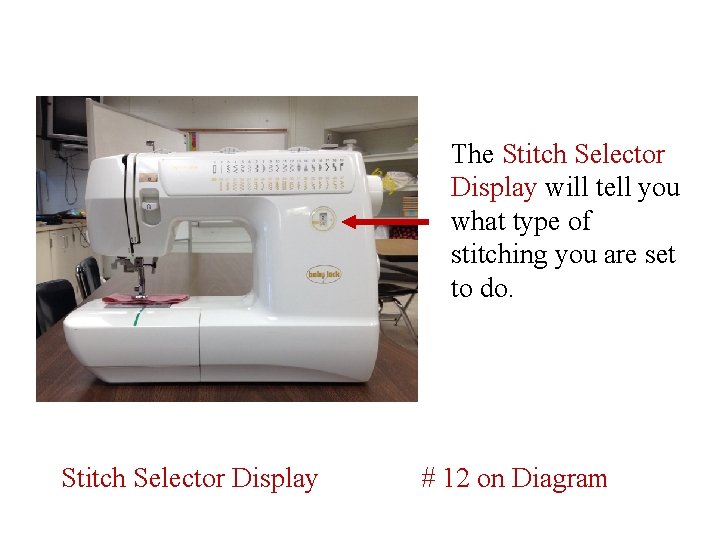 The Stitch Selector Display will tell you what type of stitching you are set