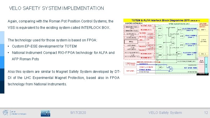 VELO SAFETY SYSTEM IMPLEMENTATION Again, comparing with the Roman Pot Position Control Systems; the