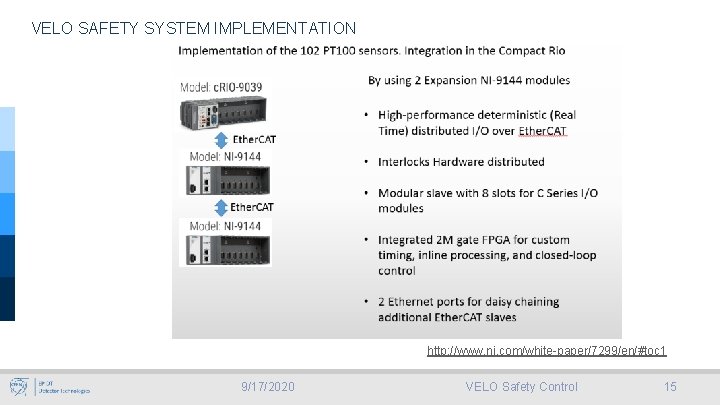 VELO SAFETY SYSTEM IMPLEMENTATION http: //www. ni. com/white-paper/7299/en/#toc 1 9/17/2020 VELO Safety Control 15