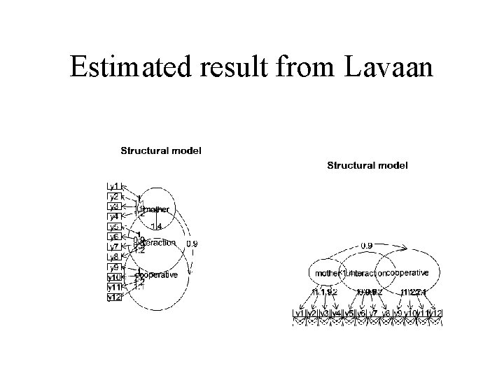 Estimated result from Lavaan 