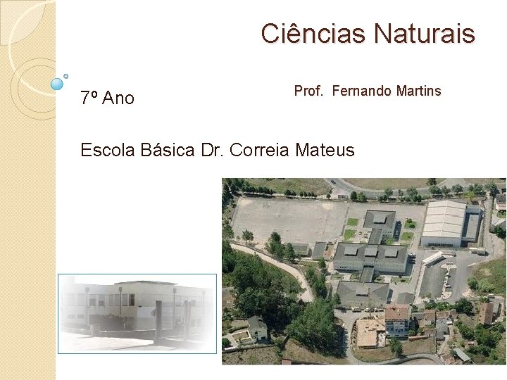 Ciências Naturais 7º Ano Prof. Fernando Martins Escola Básica Dr. Correia Mateus 