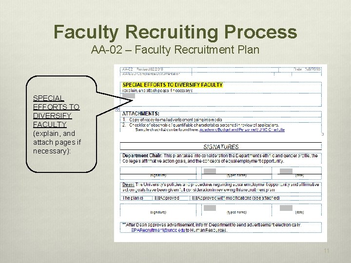 Faculty Recruiting Process AA-02 – Faculty Recruitment Plan SPECIAL EFFORTS TO DIVERSIFY FACULTY (explain,