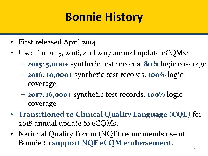Bonnie History • First released April 2014. • Used for 2015, 2016, and 2017