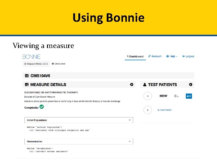 Using Bonnie Viewing a measure 