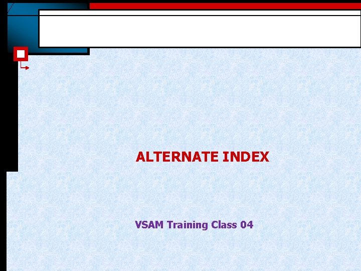 ALTERNATE INDEX VSAM Training Class 04 