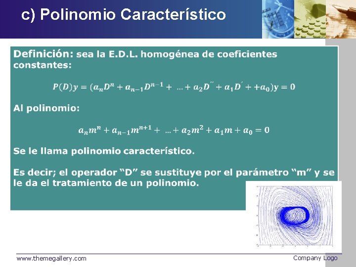 c) Polinomio Característico www. themegallery. com Company Logo 