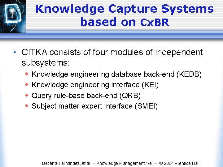 Knowledge Capture Systems based on Cx. BR • CITKA consists of four modules of