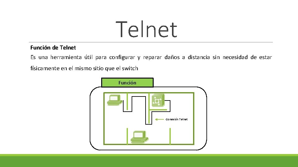Función de Telnet Es una herramienta útil para configurar y reparar daños a distancia