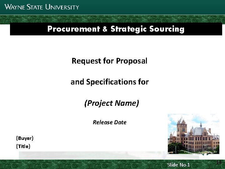  Joint Parking Task Force Update Procurement & Strategic Sourcing Request for Proposal and