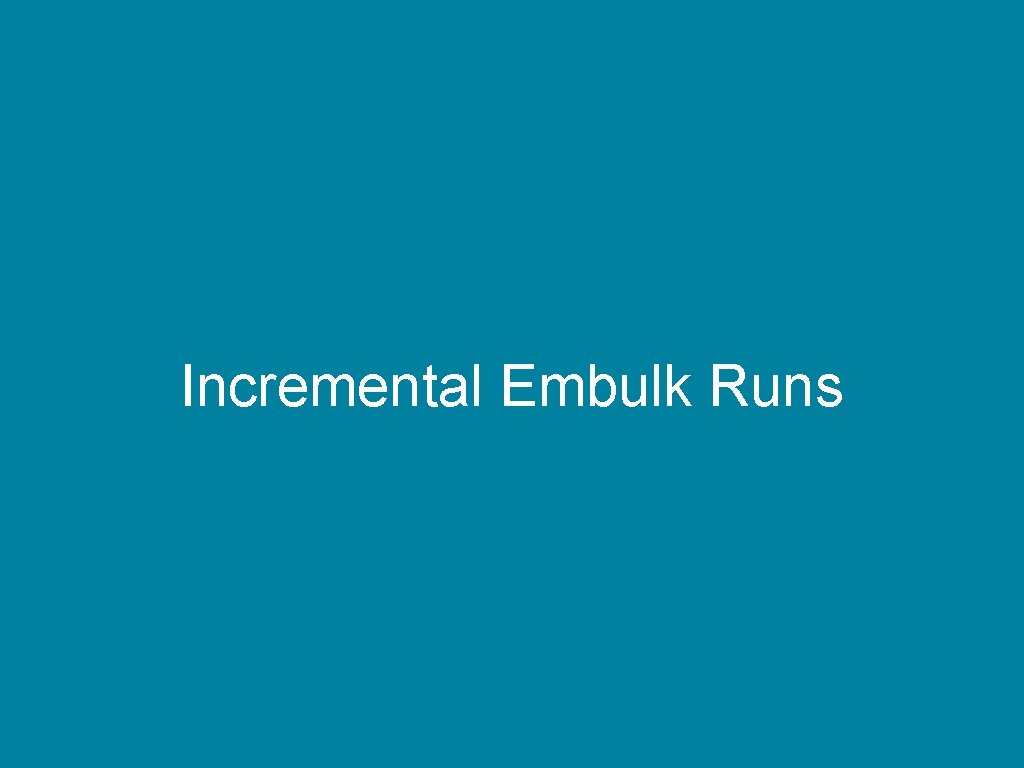Incremental Embulk Runs 