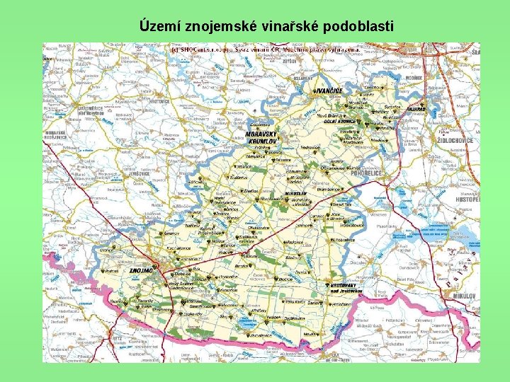 Území znojemské vinařské podoblasti 