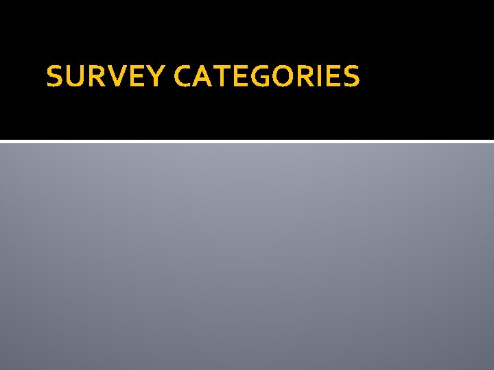 SURVEY CATEGORIES 