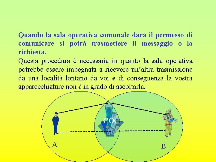 Quando la sala operativa comunale darà il permesso di comunicare si potrà trasmettere il