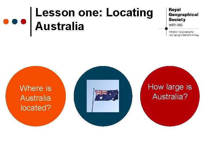 Lesson one: Locating Australia Where is Australia located? How large is Australia? 