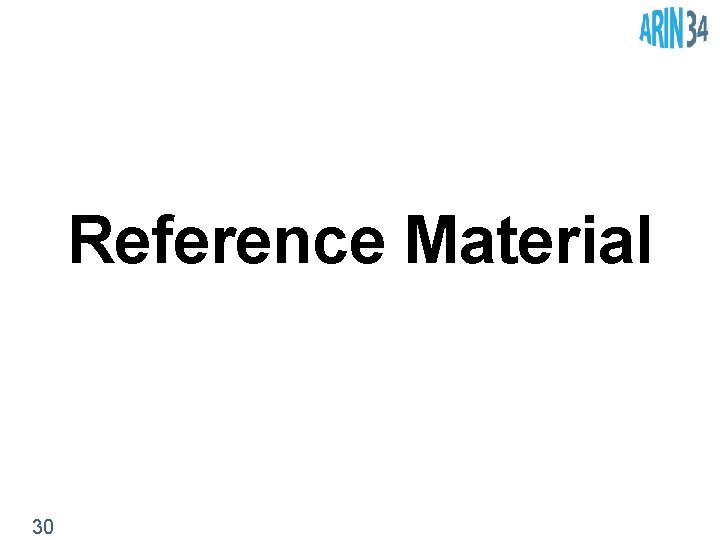 Reference Material 30 