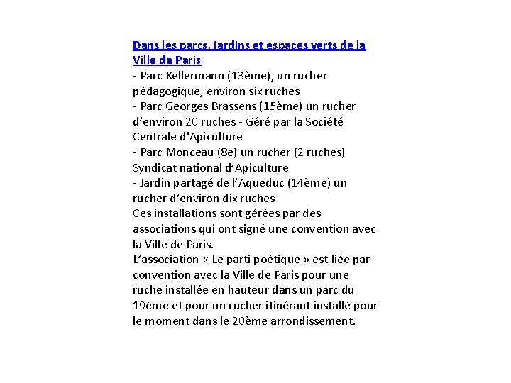 Dans les parcs, jardins et espaces verts de la Ville de Paris - Parc Dans les parcs, jardins et espaces verts de la Ville de Paris - Parc