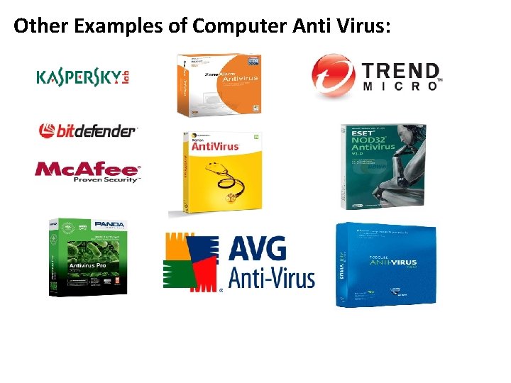 Other Examples of Computer Anti Virus: 