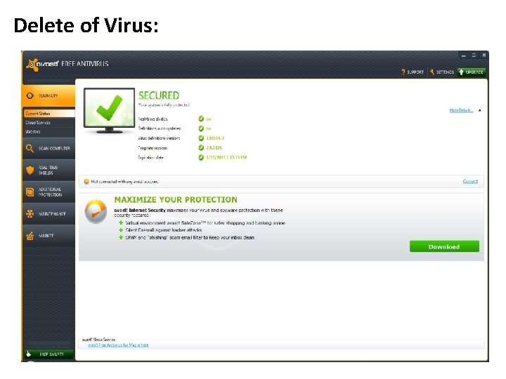 Delete of Virus: 
