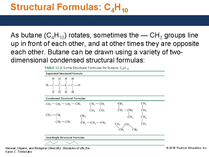 Structural Formulas: C 4 H 10 As butane (C 4 H 10) rotates, sometimes